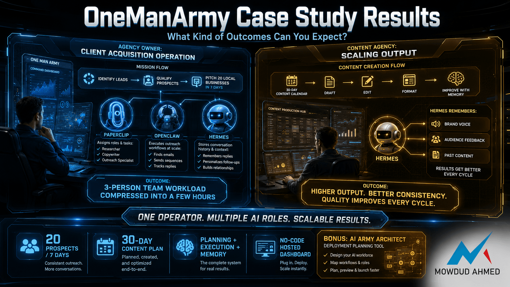 Case Study Results of OneManArmy